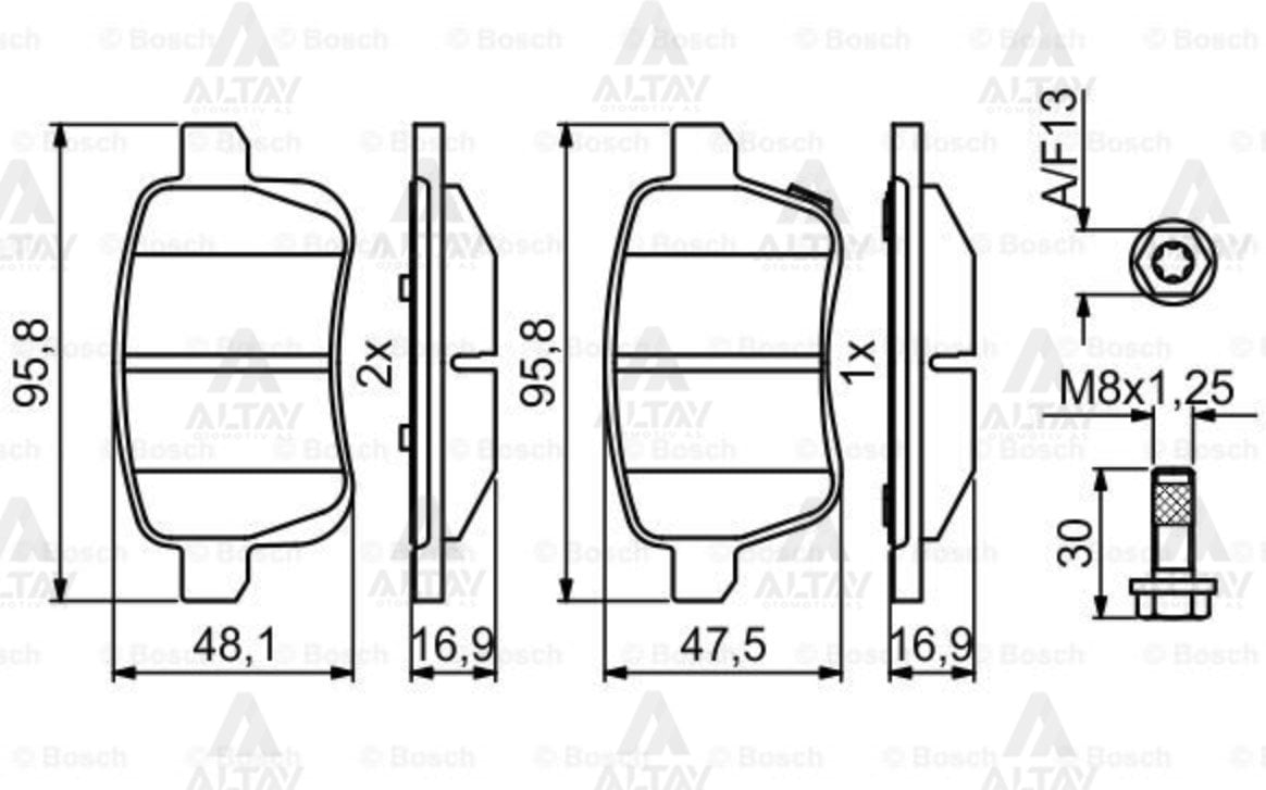 Fren Balata Corsa E 14=> 14 Jant Arka 95517078