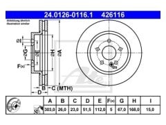 Fren Diski W163 Ön Havalı 230>430 1998-00 - 24012601161