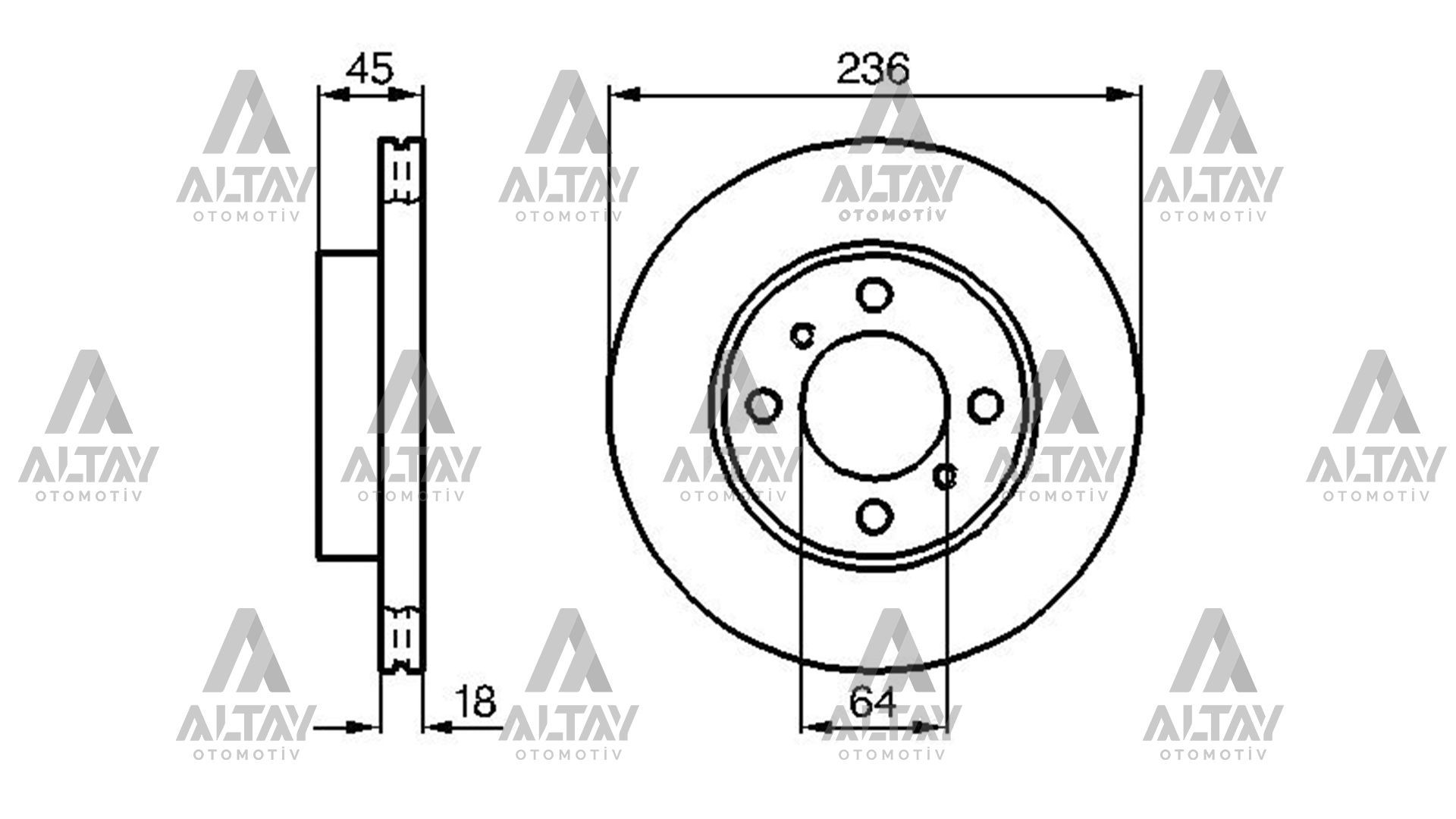 FREN DİSKİ CARISMA  96-00 1.6 / PROTON 96-00 / ÖN HAVALI 236-4