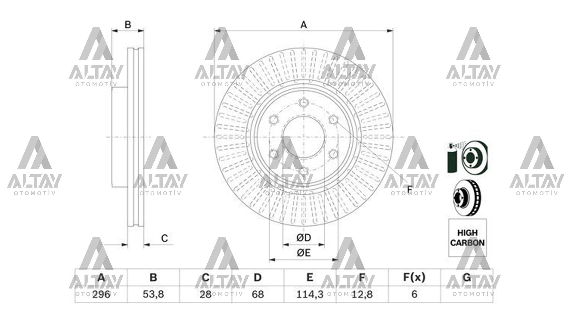 FREN DİSKİ NAVARA 15-18 2.3 PICKUP / DİZEL / ÖN HAVALI 296-6