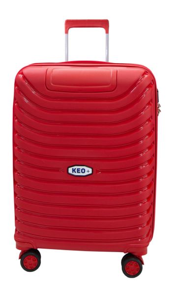 Keo-plus Kırmızı Renk Kırılmaz Pp Silikon Valiz