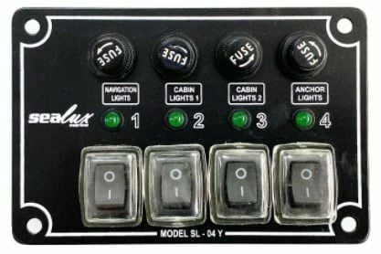 TEKNE İÇİN 4 ANAHTARLI İZOLELİ YATAY SWITCH PANEL