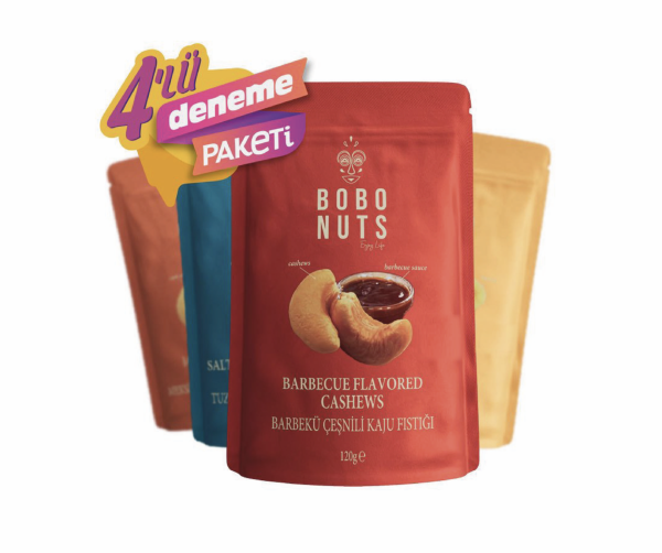 Bobo Nuts Mix Deneme Paketi Kaju Fıstığı 120g x 4 Paket
