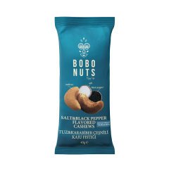 Bobo Nuts Tuz & Karabiber Çeşnili Kaju Fıstığı 40g x 3 Adet