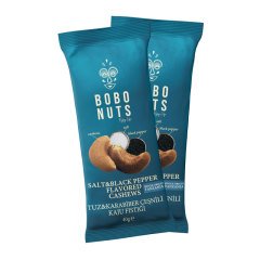 Bobo Nuts Tuz & Karabiber Çeşnili Kaju Fıstığı 40g x 3 Adet