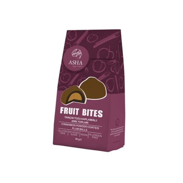 Asha Fruit Bites Tarçın Tozlu Kaplamalı Erik Topları