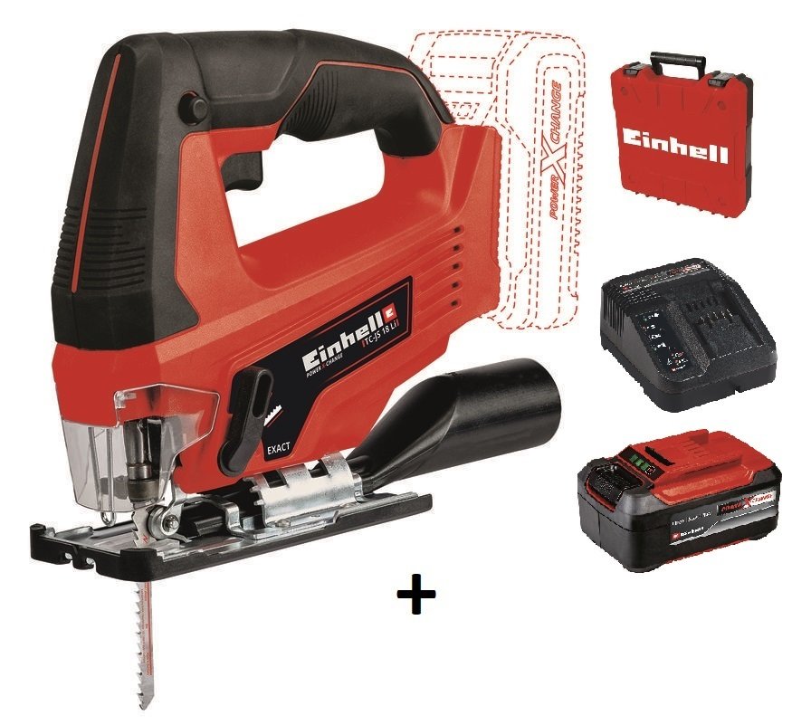 Einhell TC-JS 18 Li - Dekupaj Testeresi + 5.2 Ah Plus Starter Kit + Çanta