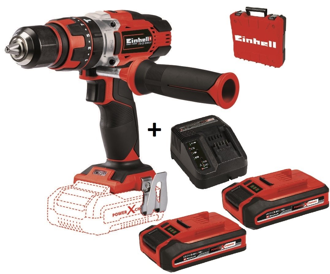 Einhell TE-CD 18/48 Li-i Darbeli Matkap + 2*3 Ah Plus Starter Kit + Çanta