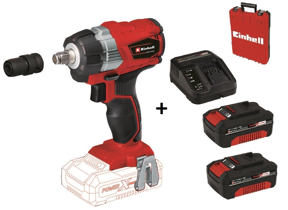 Einhell TE-CW 18 Lİ BL  Akülü Şarjlı Somun Sıkma Kömürsüz + 2*4.0 Ah Starter Kit + Çanta