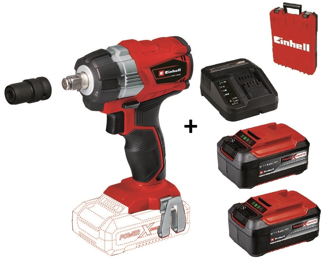 Einhell TE-CW 18 Lİ BL  Akülü Şarjlı Somun Sıkma Kömürsüz + 2*5.2 Ah Plus Starter Kit + Çanta