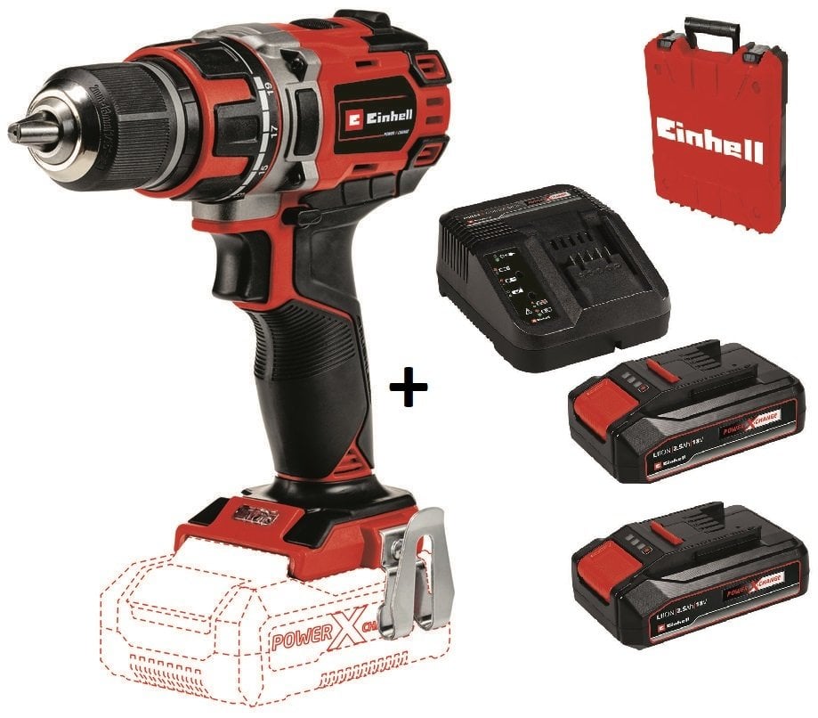 Einhell TE-CD 18/50 Li-i BL Darbeli Matkap + 2*2.5 Ah Starter Kit + Çanta