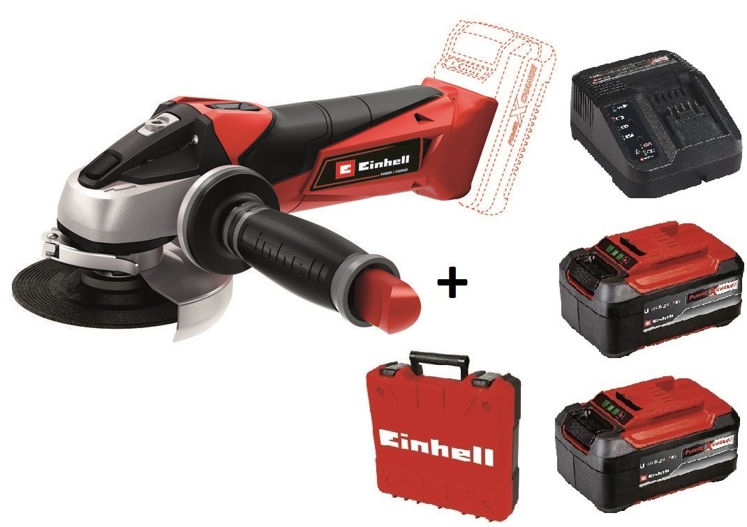 Einhell TE-AG 18/115 Li  Akülü Avuç Taşlama + 2 x 5.2 Ah Plus Starter Kit + Çanta