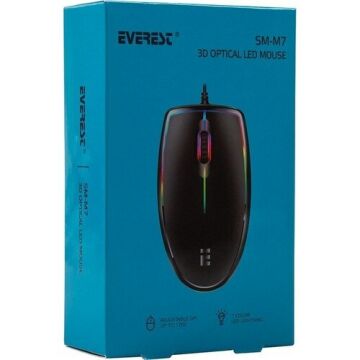Everest SM-M7 Usb Siyah 3D Optik Led Mouse