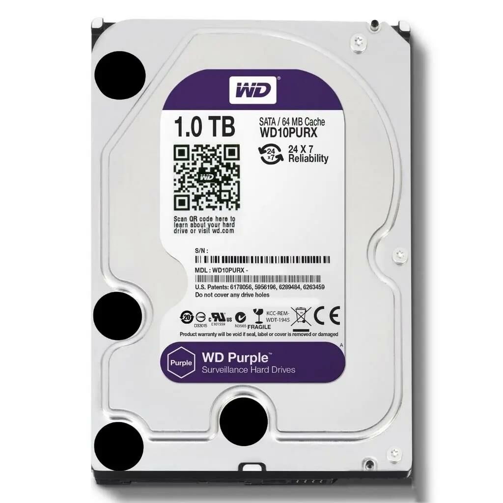 Western Digital Purple WD10PURX Sata 3.0 5400 Rpm 3.5'' 1 TB Harddisk