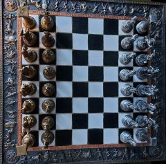 42.5x42.5x1 cm El Boyama Satranç Takımı