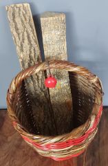 30X40 cm Kırmızı Hasır Sepet Odunluk