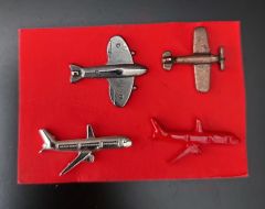 2-3 cm Metal Uçak Rozet Lotu (4 Adet)