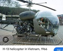 14,5x16x25 cm. 1960'lar OH-13 Helicopter  Cockpit Joystick