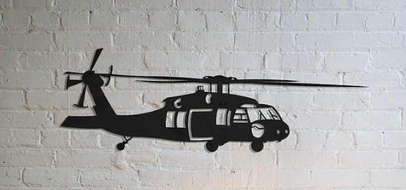 Metal Helikopter Dekoratif 85x28cm Model-2