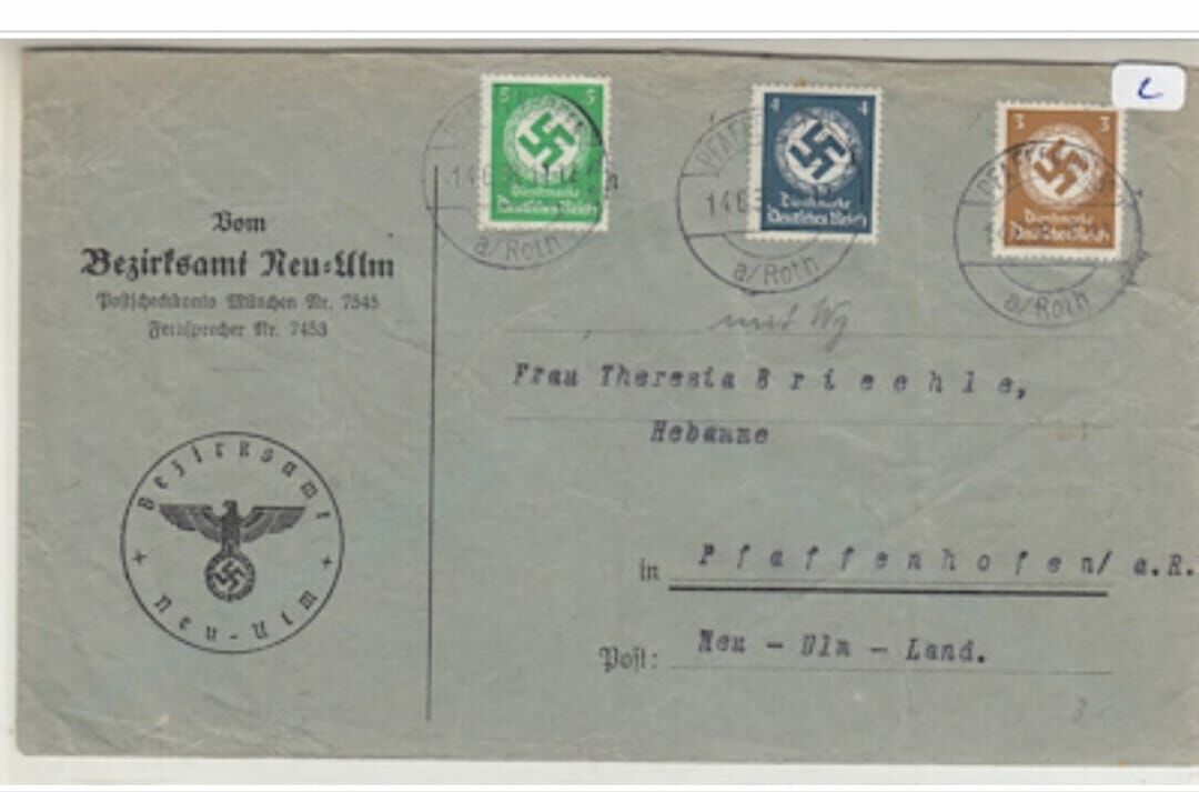 Model-27 Üçüncü Reich 1933-1945 Berlin Damgalı Damgasız Kartela