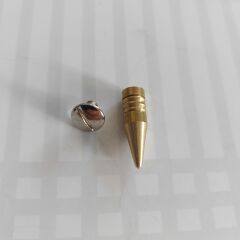 5 Adet 2,4 cm. Vidalı Ham Pirinç  Kanallı Sivri Spike