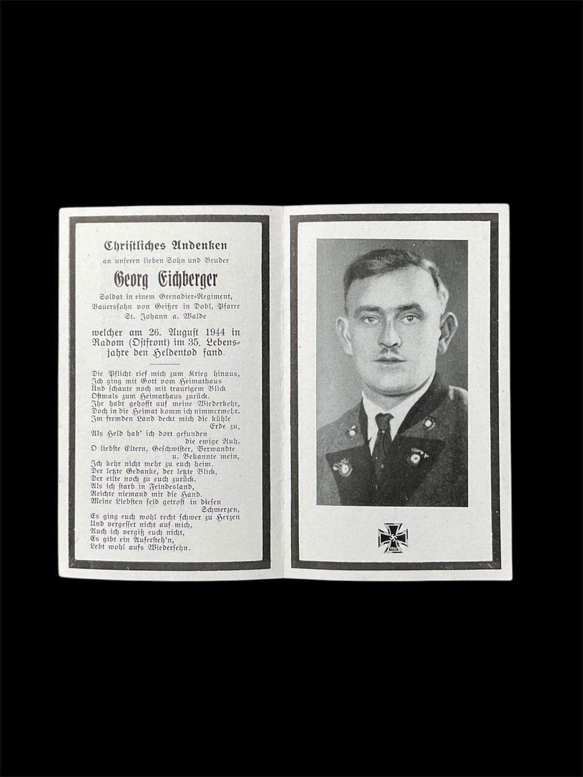 Ww2 Alman Ölüm Bildirisi Kartı-1