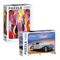 KLASİK ARABA - FİL 1000 PARÇA PUZZLE 2'Lİ SET