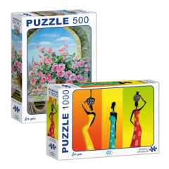 AFRİKALI KADINLAR - PEMBE GÜLLER 2'Lİ PUZZLE SET
