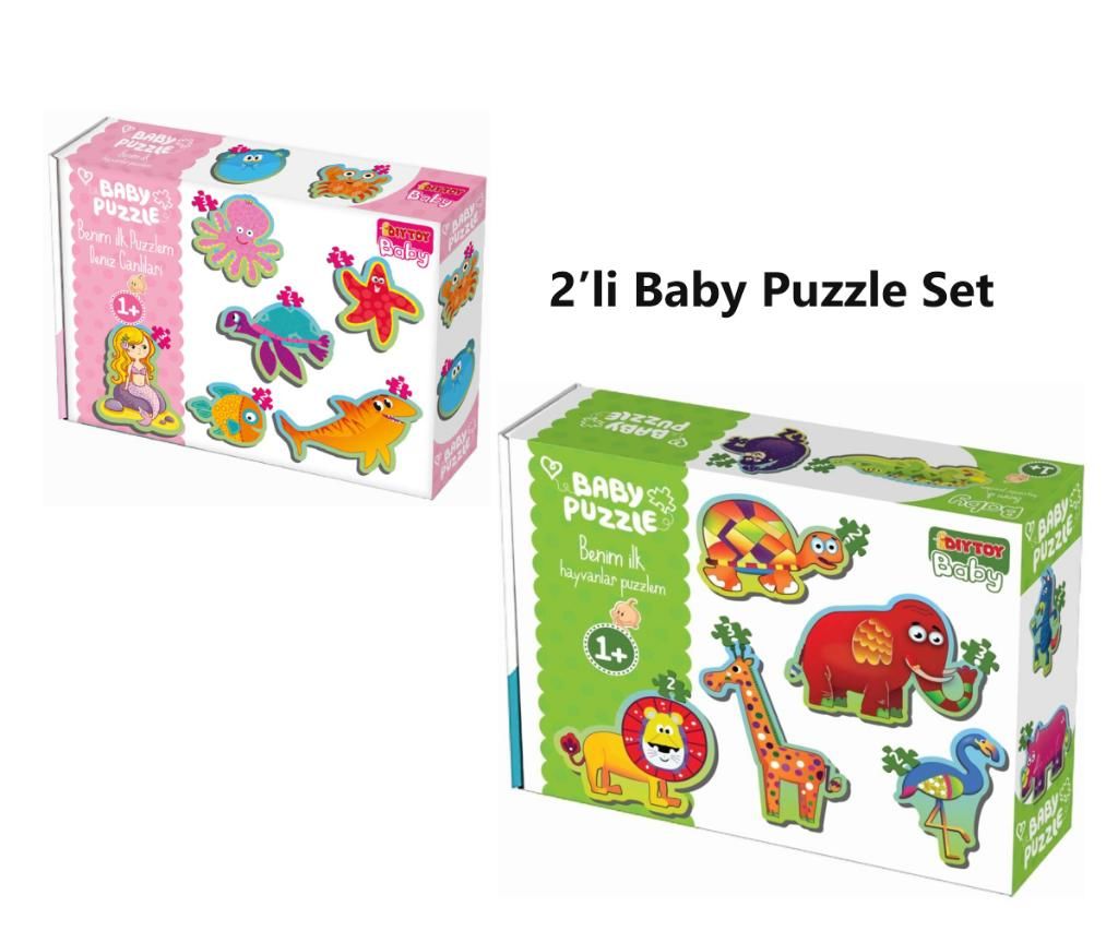 BABYSTORE BABY PUZZLE 2Lİ SET ORMAN HAYVANLARI , DENİZ CANLILARI