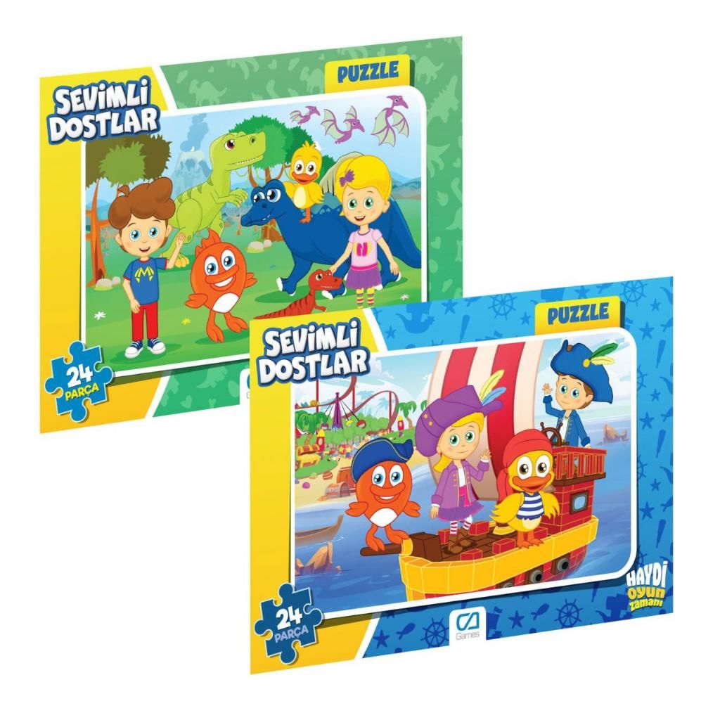 SEVİMLİ DOSTLAR FRAME PUZZLE 24 PARÇA 2'Lİ PUZZLE SETİ