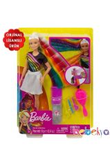 FXN96 Barbie Gökkuşağı Renkli Saçlar Bebeği