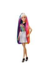 FXN96 Barbie Gökkuşağı Renkli Saçlar Bebeği