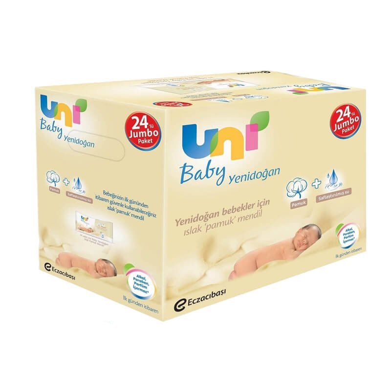 Uni Baby Yeni Doğan Islak Mendil 24 Paket