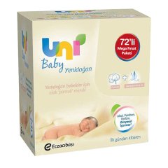 Uni Baby Yeni Doğan Islak Mendil 72 Paket