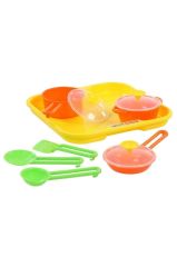 Set çocuk yemek takımı ''Küçük aşçı'' no 1 tepsi ile