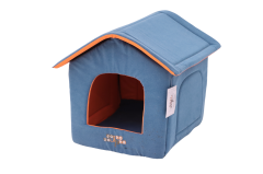 Emy Jojo Pops Small House Çatılı Mavi Kedi ve Köpek Evi