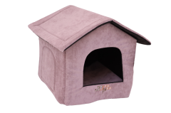 Emy Jojo Pops Small House Çatılı Lila Kedi ve Köpek Evi