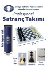 Profesyonel Rulo Satranç Takımı - Büyük Boy-Yedek Vezirli- Taşıma Çantalı