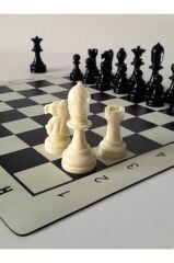 Profesyonel Rulo Satranç Takımı - Büyük Boy-Yedek Vezirli- Taşıma Çantalı