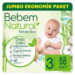 Bebem Natural Midi 3 Beden (4-9 kg) Jumbo Avantaj Paketi 68 Adet