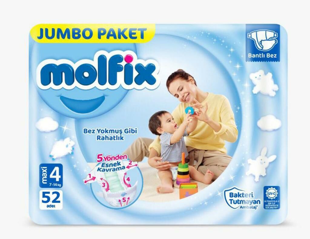 Molfix Bebek Bezi 4+ Beden Maxi Plus Fırsat Paketi 52 Adet