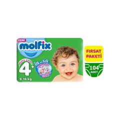 Molfix Bebek Bezi 4+ Beden Maxi Plus Fırsat Paketi 104 Adet