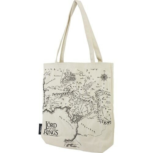 Mabbels Lisanslı The Lord Of The Rings Orta Dünya Haritası Bez Çanta Gabardin Krem