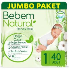Bebem Natural Bebek Bezi 1 Beden Yenidoğan 40 Adet