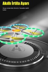 Uzaktan Kumandalı Mavi LED Işıklı Başlangıç Seviye Drone Quadcopter Kamerasız Havada Sabit Kalma Özelliği