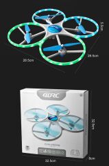 Uzaktan Kumandalı Mavi LED Işıklı Başlangıç Seviye Drone Quadcopter Kamerasız Havada Sabit Kalma Özelliği