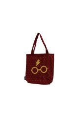 Mabbels Harry Potter Gözlük Bez Çanta Gabardin Bordo