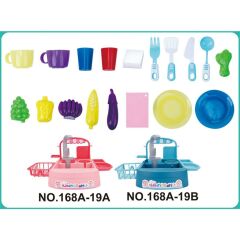 GALTOYS Oyuncak Bulaşık Yıkama Seti - Modern Çeşmeli Lavabo Oyun Seti Pembe