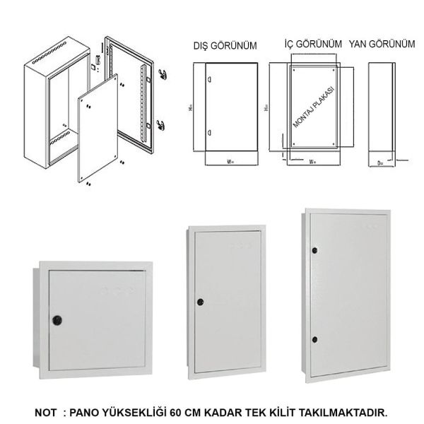 Seba 70*100*30 Taban Saclı Pano Sıva Altı (1,2 mm) DKP Sac