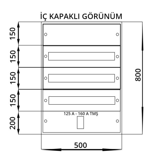 Seba 50x80x17,5 Dağıtım Panosu 60 Sigortalı Sıva Üstü 0,8 mm